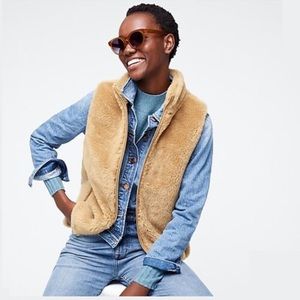 J. Crew style plush fleece excursion vest